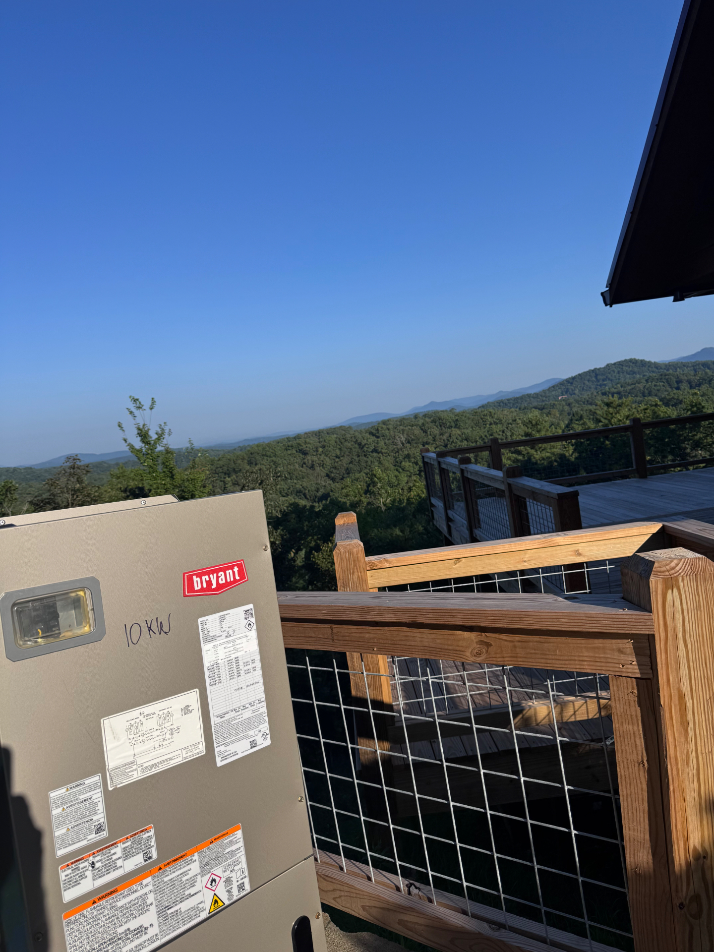 Bryant HVAC equipment installed at a mountain home
